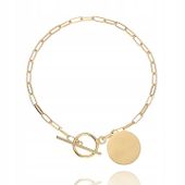 BRANSOLETA SREBRNA POZŁACANA Z OZDOBNYM ZAPIĘCIEM