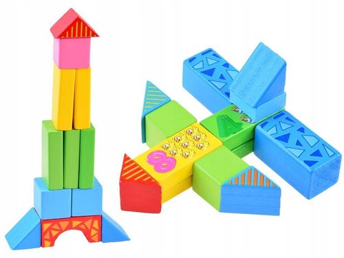 Kolorowe Klocki drewniane sorter farma 100e ZA3565 na Arena.pl