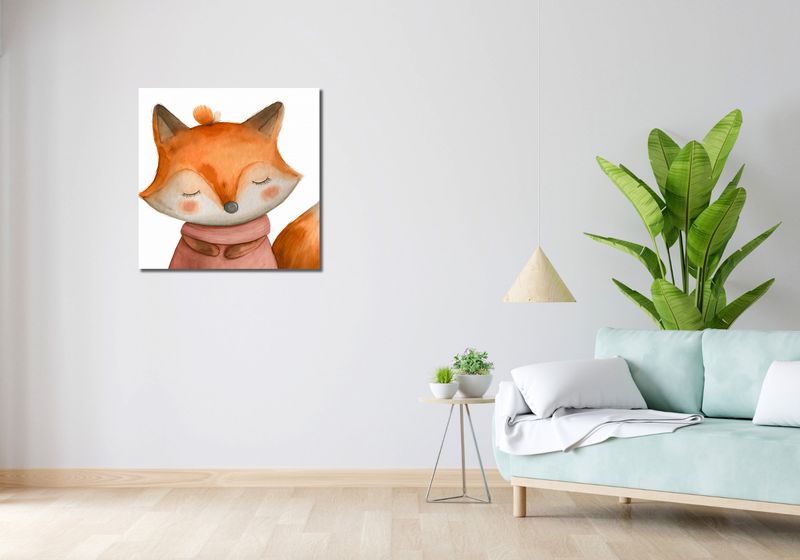 Obraz 70x70cm Czarujący Lisek zdjęcie 2