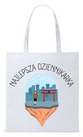 Dla Dziennikarza Prezent Torba Eco Biała Shopper Z Nadrukiem Ze Zdjęciem