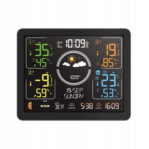 STACJA POGODOWA Z DCF METEO SP301 POGODYNKA HIGROMETR BAROMETR 3 na Arena.pl