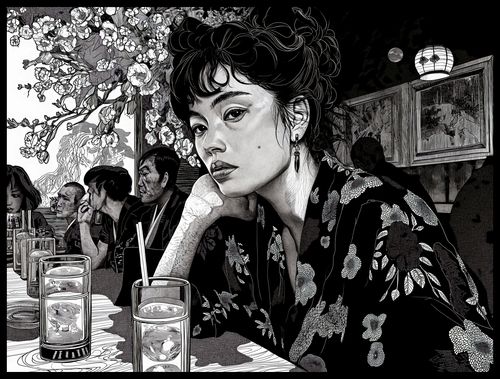 Plakat 80x60cm Czarne Kimono na Arena.pl