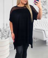 Klasyczna DŁUŻSZA bluzeczka z koronkową górą r.46/48/50