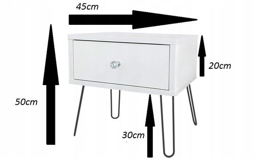 SZAFKA NOCNA SZUFLADA KOMODA GLAMOUR SZARY na Arena.pl