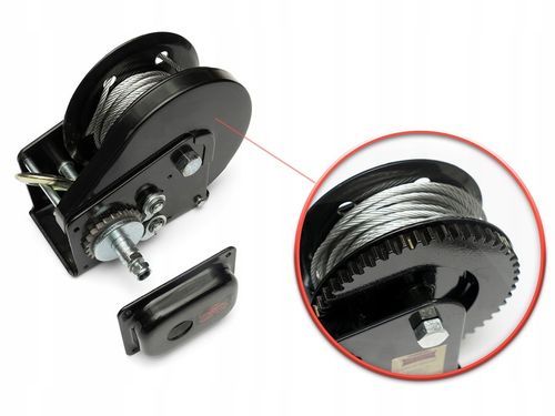 WYCIĄGARKA RĘCZNA KORBOWA LINOWA 1800lb WCIĄGARKA lebiodka przenośna DRAGON na Arena.pl