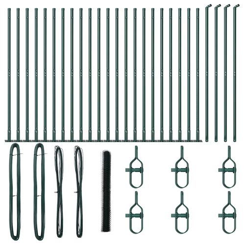 Ogrodzenie z słupkami Zielony 1.5 x 50 m Stal pokryta PCV na Arena.pl