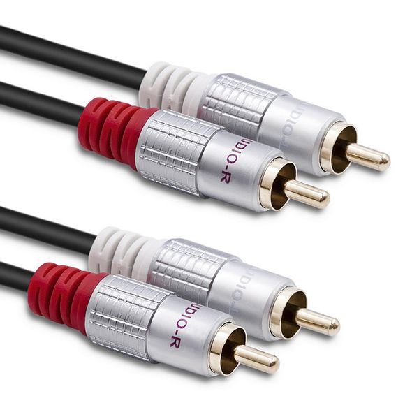 Qoltec Kabel 2x RCA męski / 2x RCA męski | 2m | Czarny zdjęcie 1