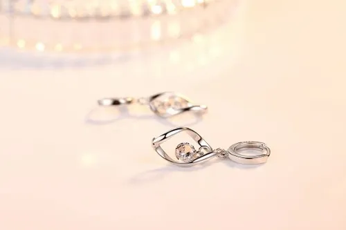 KOLCZYKI SREBRNE 925 KRYSZTAŁ PREZENT DLA KOBIETY STAL CHIRURGICZNA GRAWER na Arena.pl