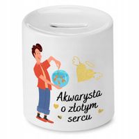 Dla Akwarysty Skarbonka Akwarysta O Złotym Sercu Z Nadrukiem Ze Zdjęciem Z