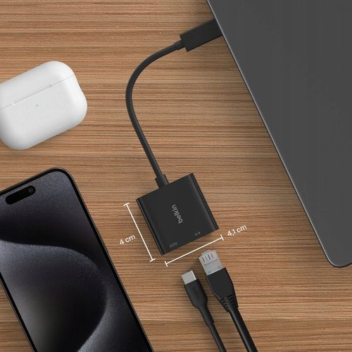 Adapter z ładowaniem USB-C PD 3.0 100W do GB Ethernet, Belkin przejściówka na Arena.pl