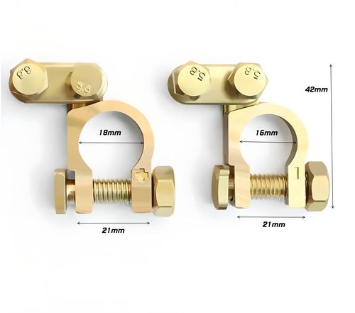 Klemy do akumulatora mosiężne 6V, 12V, 24V - komplet na Arena.pl