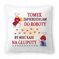 Poduszka Dla Tomka Na Urodziny Ze Zdjęciem Na Prezent Biała 40X40 Cm