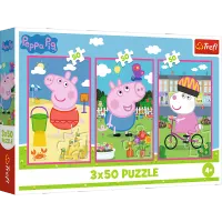 ND01_247672 PUZZLE 3x50 Sila przyjazni /Peppa Pig