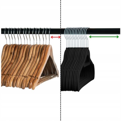 WIESZAK WELUROWY NA UBRANIA WIESZAKI WELUROWE NA ODZIEŻ X30 CZARNE na Arena.pl