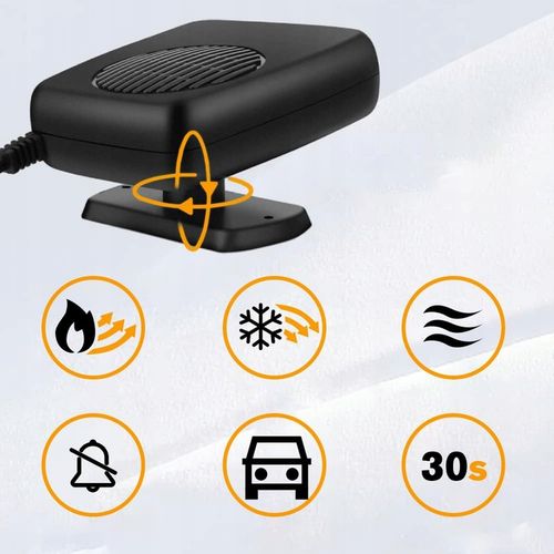 12V 200W PODGRZEWACZ SAMOCHODOWY PRZENOŚNY TERMOWENTYLATOR SAMOCHODOWY na Arena.pl