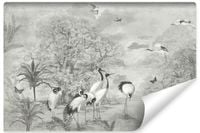 Fototapeta Ścienna Styl Vintage ŻURAWIE Ptaki Natura Mural 90cm x 60cm