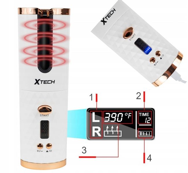 LOKÓWKA DO WŁOSÓW AUTOMATYCZNA CERAMICZNA LCD CURL BIAŁA XTECH zdjęcie 15