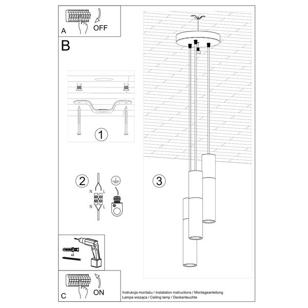 Lampa wisząca BORGIO 3P biały zdjęcie 6