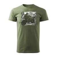 Koszulka motocyklowa z motocyklem na motor BMW GS 1250 ADVENTURE męska khaki REGULAR S