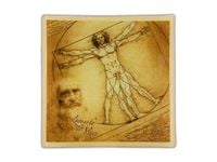 Talerz dekoracyjny - L. da Vinci, Człowiek Witruwiański 13x13cm