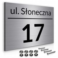 NIERDZEWNY NUMER NA DOM 40x30cm TABLICZKA ADRESOWA ALUMINIUM + WKRĘTY