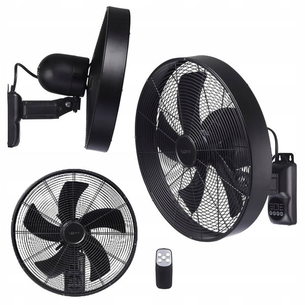 Wentylator ścienny 40cm OSCYLACJA timer PILOT 3 prędkości Sygonix zdjęcie 1