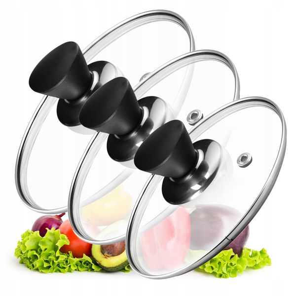 KADAX Pokrywka Szklana Pokrywa Zestaw 16/18/20cm zdjęcie 10