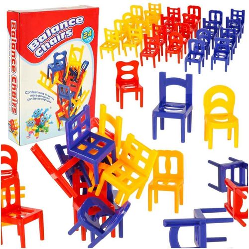 Gra zręcznościowa rodzinna spadające krzesła balansujące krzesełka 24 el. na Arena.pl