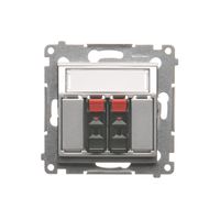 Simon54 Gniazdo głośnikowe podwójne DGL32.01/43 srebne