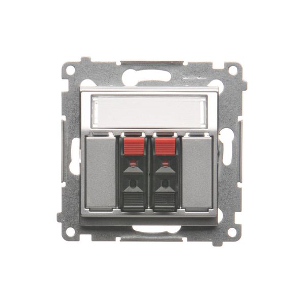 Simon54 Gniazdo głośnikowe podwójne DGL32.01/43 srebne zdjęcie 1