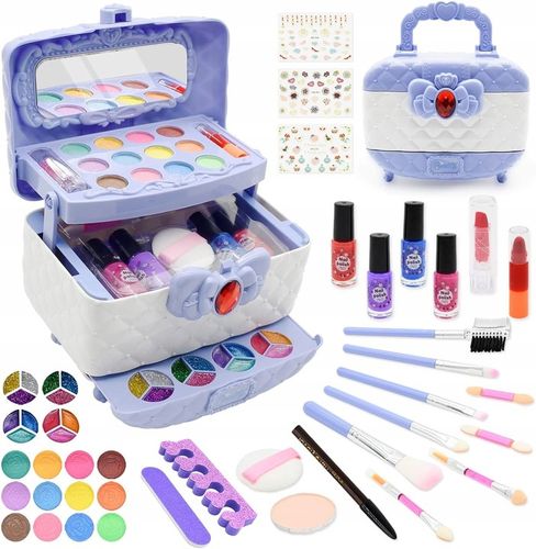 KUFER KOSMETYKÓW DO MAKIJAŻU I PAZNOKCI CIENIE,ZESTAW DLA MAŁEJ KSIĘŻNICZKI na Arena.pl