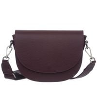 VERA PELLE torebka skórzana listonoszka z paskiem na ramię V558 c.bordowa