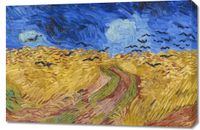 Obraz 90x60cm  Pole Pszenicy z Krukami, Van Gogh Vintage