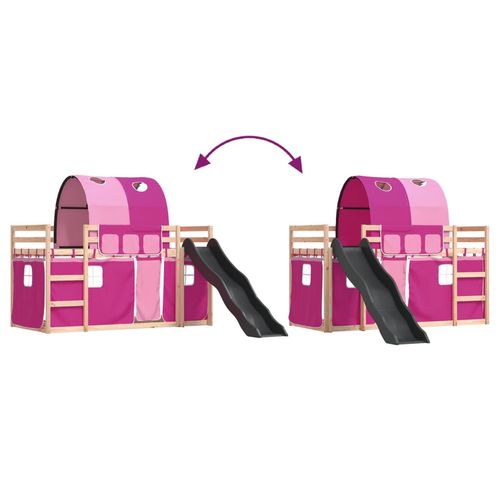 Łóżko na antresoli, ze zjeżdżalnią i zasłonkami, 90x200 cm na Arena.pl