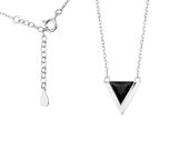 Rodowany srebrny naszyjnik gwiazd celebrytka trójkąt triangle czarna cyrkonia srebro 925 Z1684N