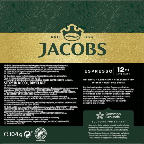 KAWA do NESPRESSO JACOBS ESPRESSO RISTRETTO 20 szt na Arena.pl