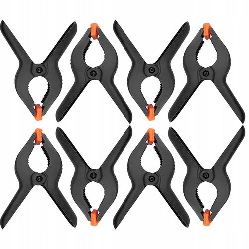 ZESTAW 8 SZT KLIPSÓW MODELARSKICH ŚCISK SPRĘŻYNOWY STOLARSKI KLAMRA na Arena.pl