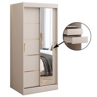 Szafa przesuwna 90x200 Hermes, Kaszmir, Lustro, Szuflady