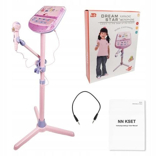 ZESTAW KARAOKE DLA DZIECI ODTWARZACZ MP3 MIKROFON STATYW NN KSET na Arena.pl
