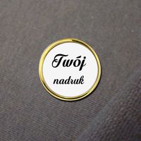 Okrągły pins z Twoim nadrukiem - złoty