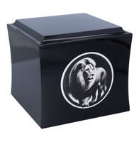 Urna z motywem lwa Urna kremacyjna Król Lew Czarna