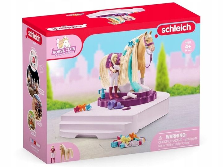 Schleich obrotowa stacja do pielęgnacji koni Sofia koń figurka akc AR6003 zdjęcie 9