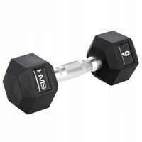 Hantla Hantelka Sześciokątna Gumowana Do Treningu Siłowego HEX PRO 6 kg