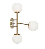 Modernistyczny kinkiet pokojowy Trinity ball mosiądz biały