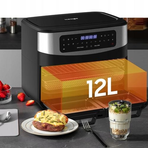 Iceagle Frytkownica dwustrefowa na gorące powietrze KDF5511D 12L 2600W na Arena.pl