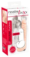 realistixxx double fucker - nakładka intymna z wibracjami 18 cm, naturalny