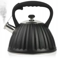 CZAJNIK TRADYCYJNY Z GWIZDKIEM DUŻY STALOWY Z RĄCZKĄ 3 L INDUKCJA GAZ