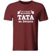 KOSZULKA NAJLEPSZY TATA. PREZENT NA DZIEŃ OJCA, BURGUNDOWA, L