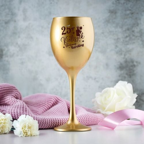 KIELISZEK Z GRAWEREM ZŁOTY PREZENT DLA NIEJ NA URODZINY 18 20 30 40 50 na Arena.pl