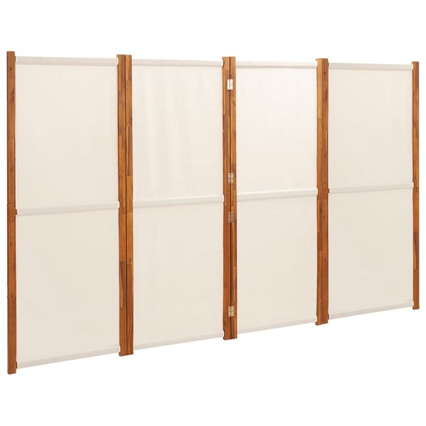 Parawan 4-panelowy, kremowy, 280 x 180 cm zdjęcie 1